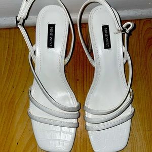 Nine West Crocodile Pattern Strappy Heeled Sandals